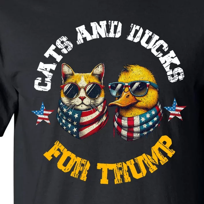 Cats And Ducks For Trump President 2024 Trump Vance 2024 Tall T-Shirt