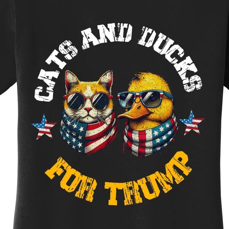 Cats And Ducks For Trump President 2024 Trump Vance 2024 Women's T-Shirt