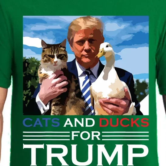 Cats And Ducks For Trump 2024 Kittens And Ducks For Trump Pajama Set