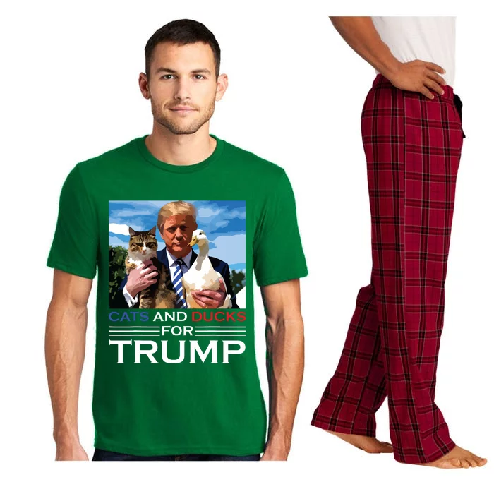 Cats And Ducks For Trump 2024 Kittens And Ducks For Trump Pajama Set