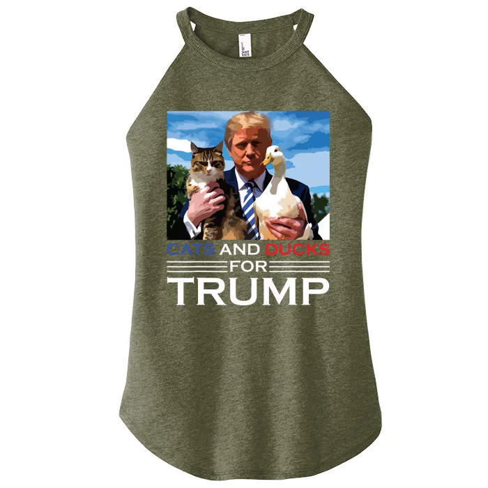 Cats And Ducks For Trump 2024 Kittens And Ducks For Trump Women’s Perfect Tri Rocker Tank