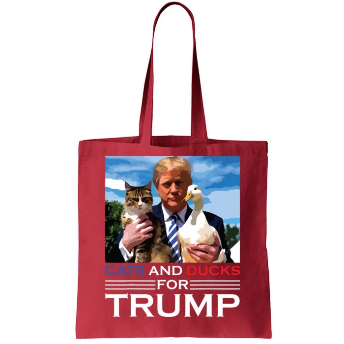 Cats And Ducks For Trump 2024 Kittens And Ducks For Trump Tote Bag