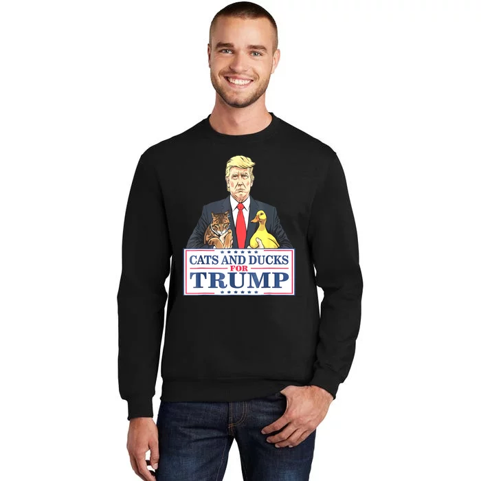 Cats And Ducks For Trump 2024 Kittens And Ducks For Trump Sweatshirt