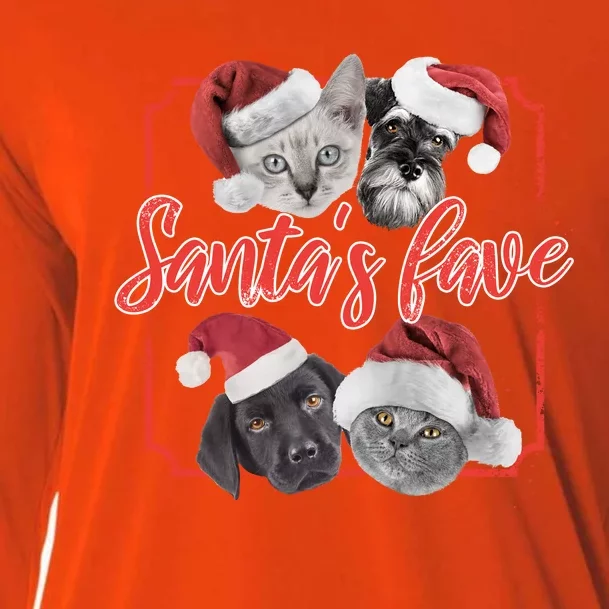 Cats And Dogs Santa's Love Cooling Performance Long Sleeve Crew