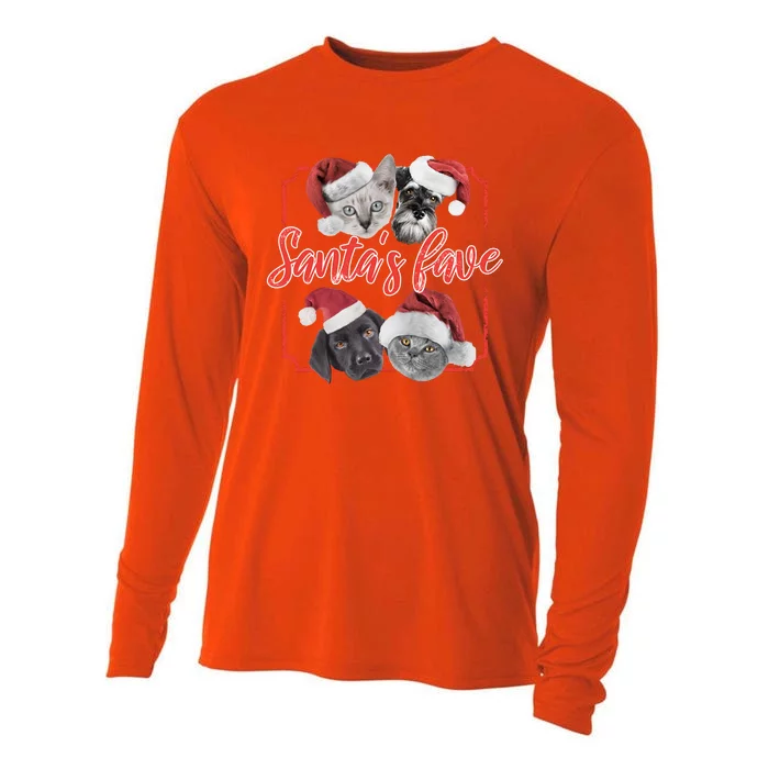 Cats And Dogs Santa's Love Cooling Performance Long Sleeve Crew