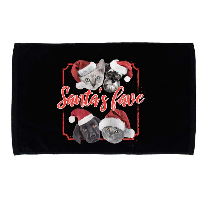 Cats And Dogs Santa's Love Microfiber Hand Towel