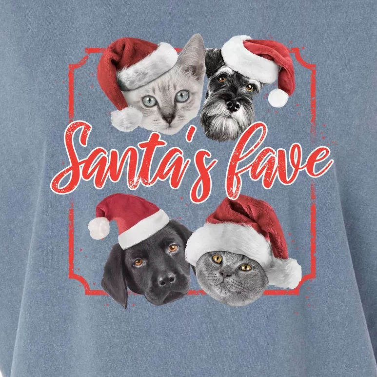 Cats And Dogs Santa's Love Garment-Dyed Women's Muscle Tee