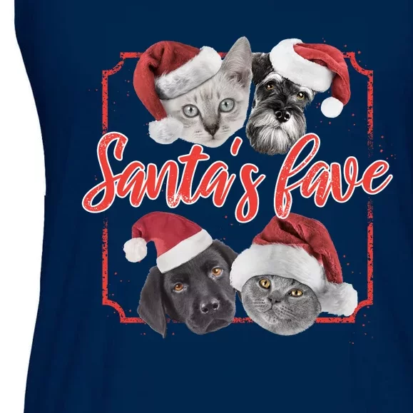 Cats And Dogs Santa's Love Ladies Essential Flowy Tank