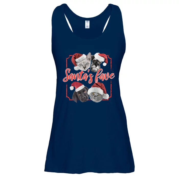 Cats And Dogs Santa's Love Ladies Essential Flowy Tank