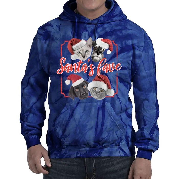 Cats And Dogs Santa's Love Tie Dye Hoodie