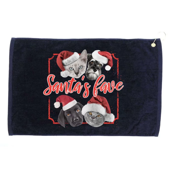 Cats And Dogs Santa's Love Grommeted Golf Towel