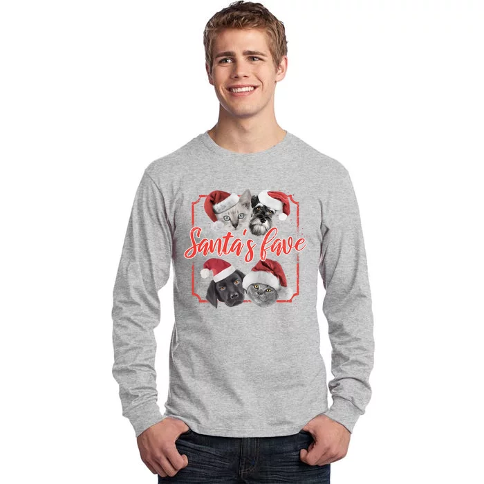 Cats And Dogs Santa's Love Tall Long Sleeve T-Shirt