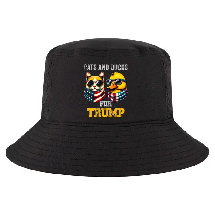 Cats And Ducks For Trump President 2024 Trump Vance 2024 Cool Comfort Performance Bucket Hat