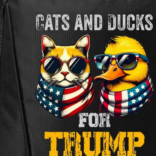 Cats And Ducks For Trump President 2024 Trump Vance 2024 City Backpack