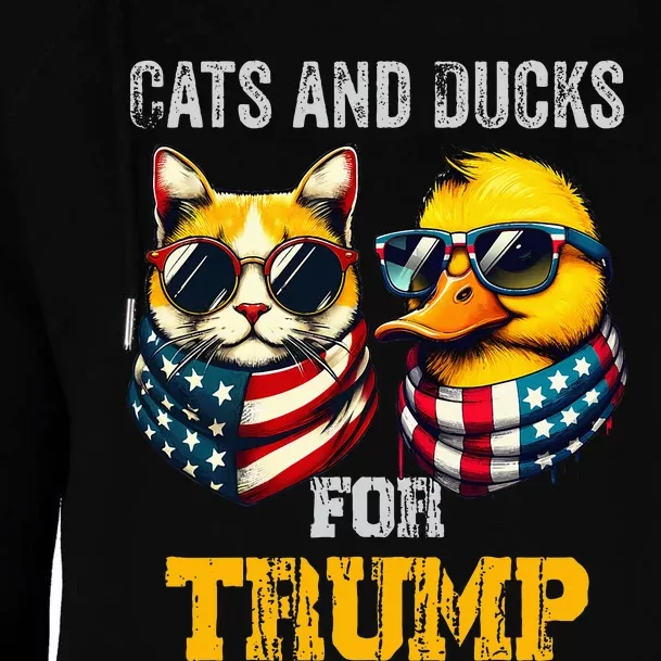 Cats And Ducks For Trump President 2024 Trump Vance 2024 Womens Funnel Neck Pullover Hood