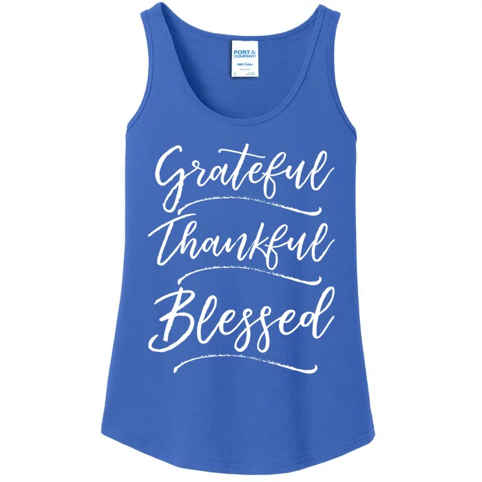 Christian Art Design Jesus Gift Grateful Thankful Blessed Cute Gift Ladies Essential Tank