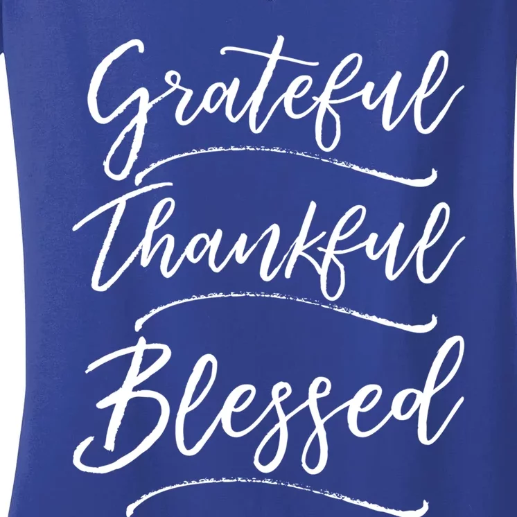 Christian Art Design Jesus Gift Grateful Thankful Blessed Cute Gift Women's V-Neck T-Shirt