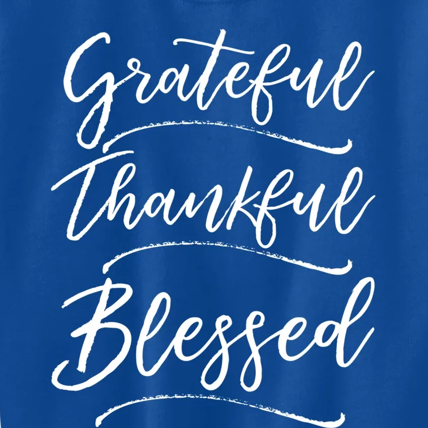 Christian Art Design Jesus Gift Grateful Thankful Blessed Cute Gift Kids Sweatshirt