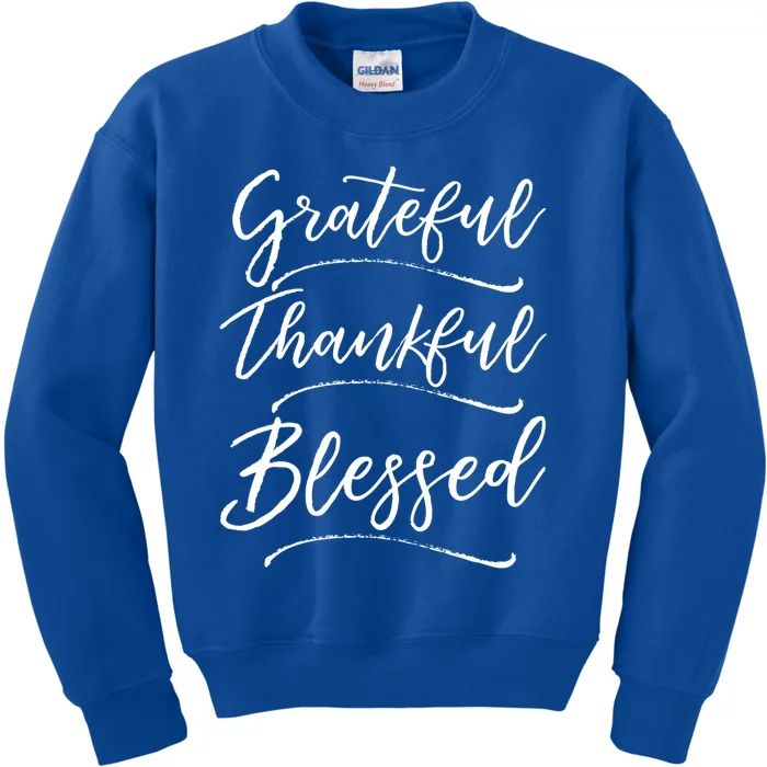 Christian Art Design Jesus Gift Grateful Thankful Blessed Cute Gift Kids Sweatshirt