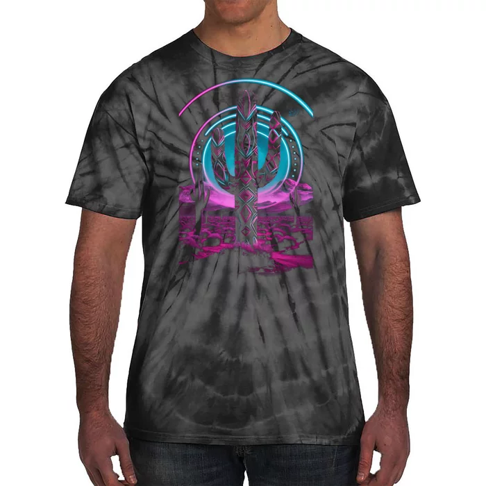 Cool Artsy Desert Cactus Tie-Dye T-Shirt