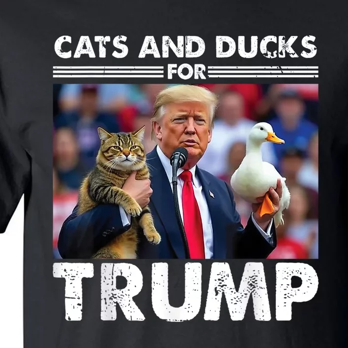 Cats And Ducks For Trump 2024 Kittens And Ducks For Trump Tall T-Shirt