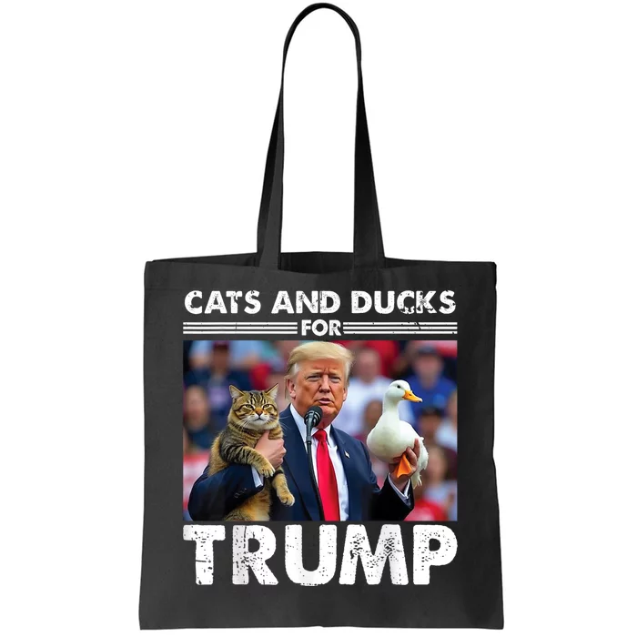 Cats And Ducks For Trump 2024 Kittens And Ducks For Trump Tote Bag