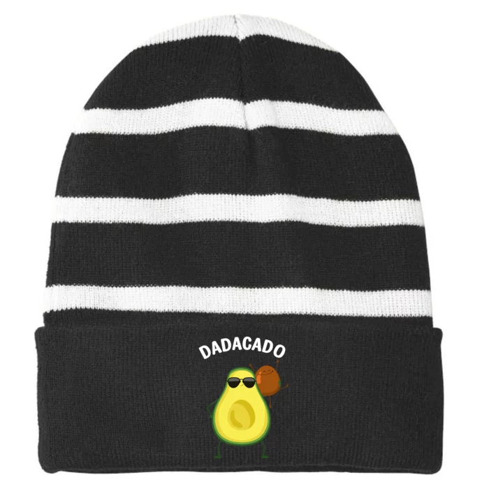 Cute Avocado Design For Dad Fruit Avocado Pear Lovers Striped Beanie with Solid Band