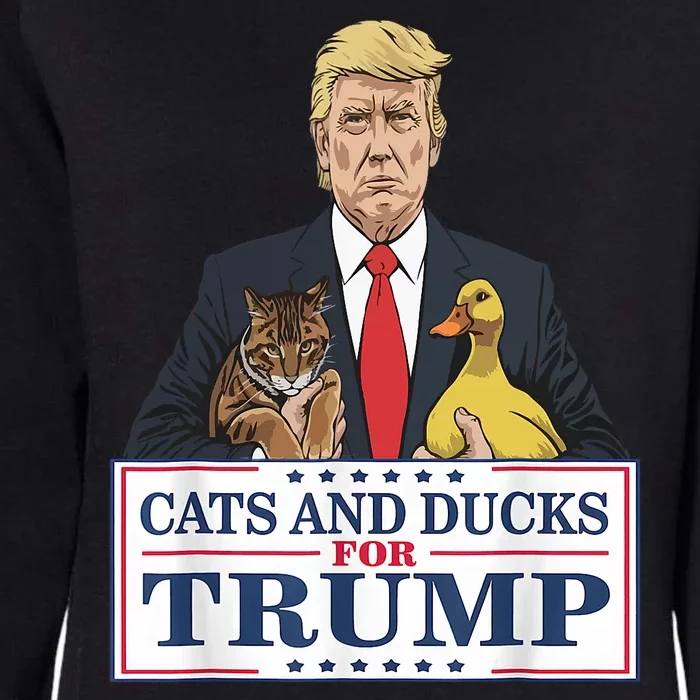 Cats And Ducks For Trump 2024 Kittens And Ducks For Trump Womens California Wash Sweatshirt