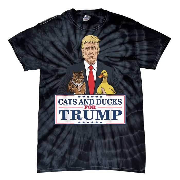 Cats And Ducks For Trump 2024 Kittens And Ducks For Trump Tie-Dye T-Shirt