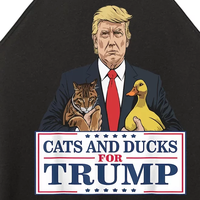 Cats And Ducks For Trump 2024 Kittens And Ducks For Trump Women’s Perfect Tri Rocker Tank