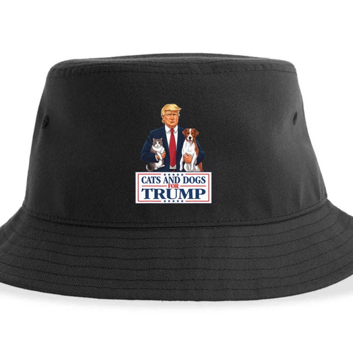 Cats And Dogs For Trump 2024 Pets For Trump Vance 2024 Sustainable Bucket Hat