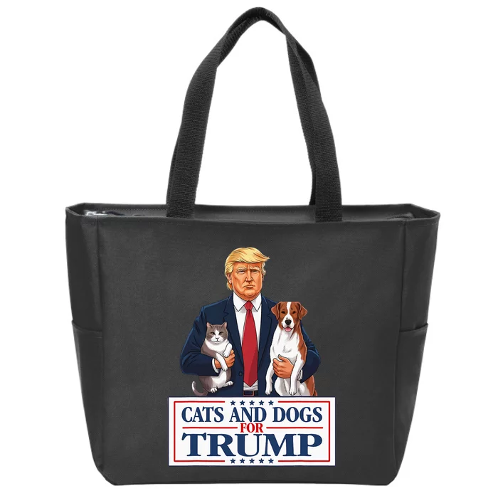 Cats And Dogs For Trump 2024 Pets For Trump Vance 2024 Zip Tote Bag