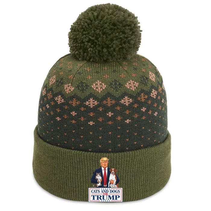 Cats And Dogs For Trump 2024 Pets For Trump Vance 2024 The Baniff Cuffed Pom Beanie