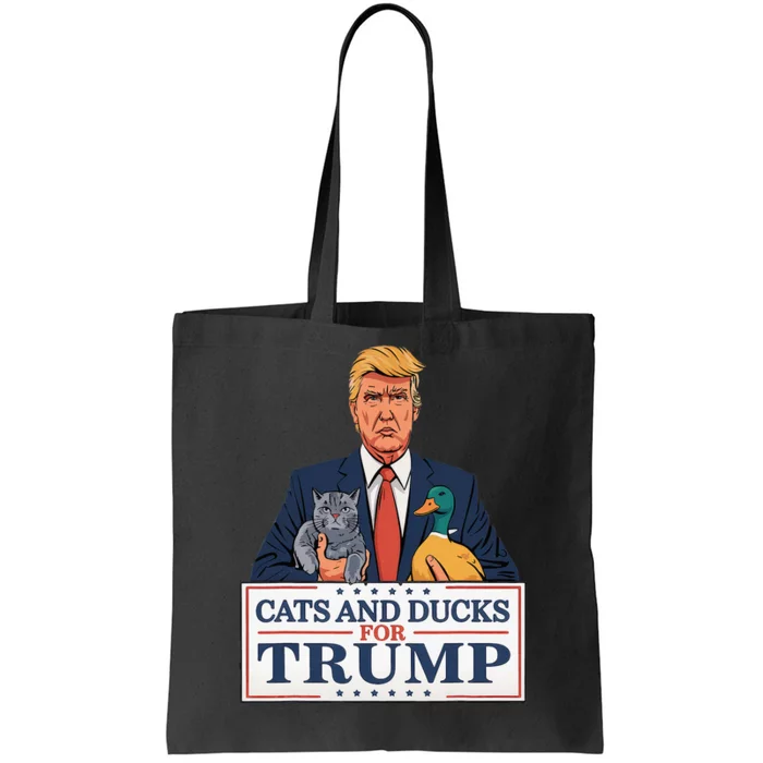 Cats And Ducks For Trump 2024 Kittens And Ducks For Trump Tote Bag