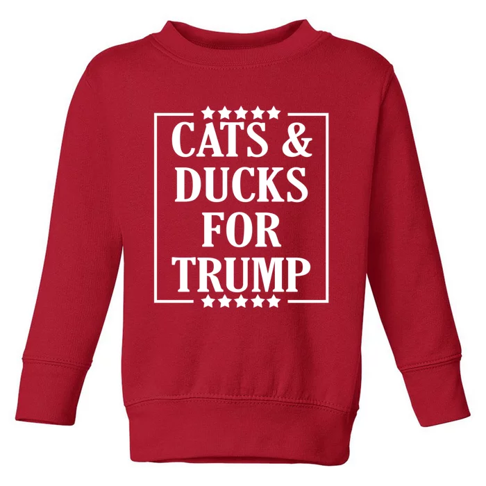 Cats And Ducks For Trump 2024 Trump Vance 2024 Toddler Sweatshirt