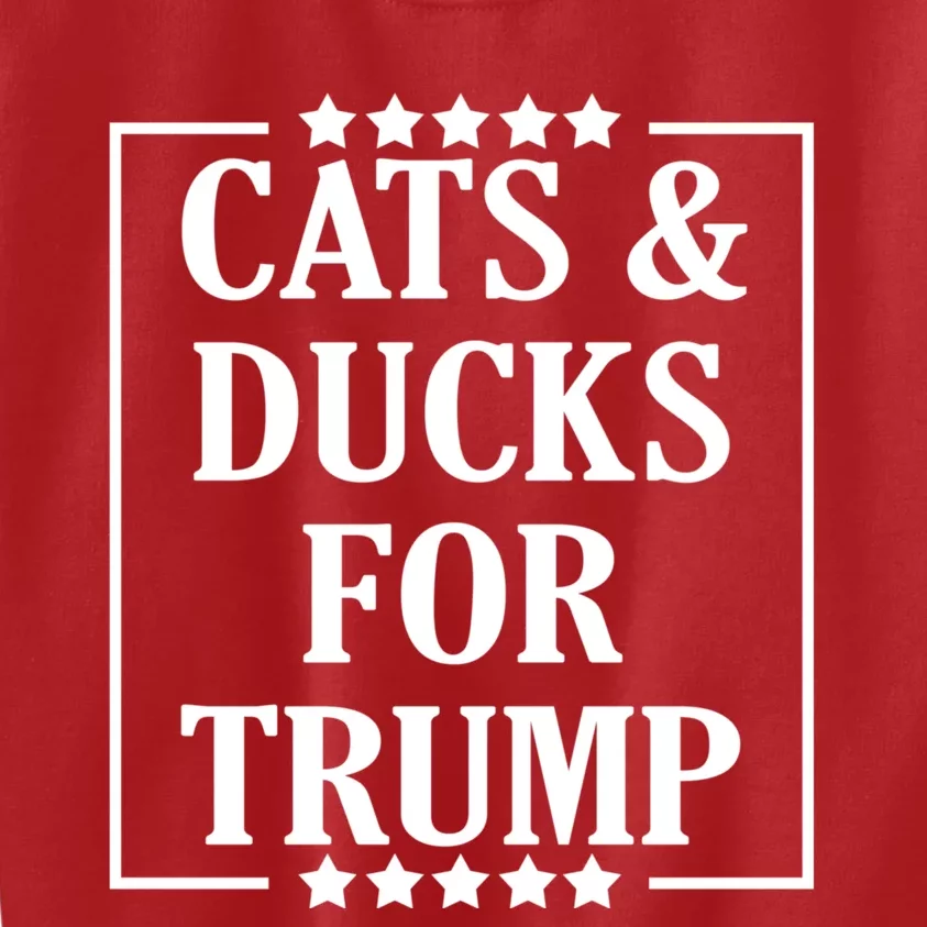 Cats And Ducks For Trump 2024 Trump Vance 2024 Kids Sweatshirt