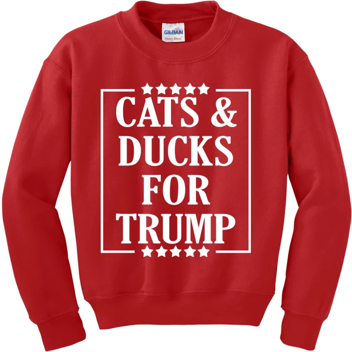 Cats And Ducks For Trump 2024 Trump Vance 2024 Kids Sweatshirt