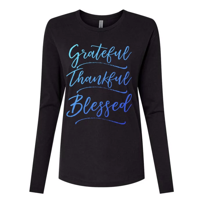 Christian Art Design Jesus Gift Grateful Thankful Blessed Gift Womens Cotton Relaxed Long Sleeve T-Shirt