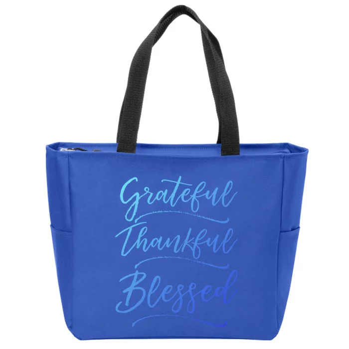 Christian Art Design Jesus Gift Grateful Thankful Blessed Gift Zip Tote Bag