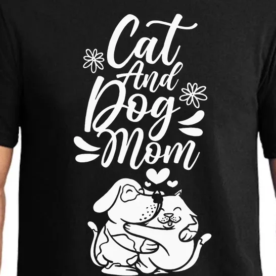 Cat And Dog Mom Dogs Lover Cats Mother Mommy Mama Mother's Pajama Set