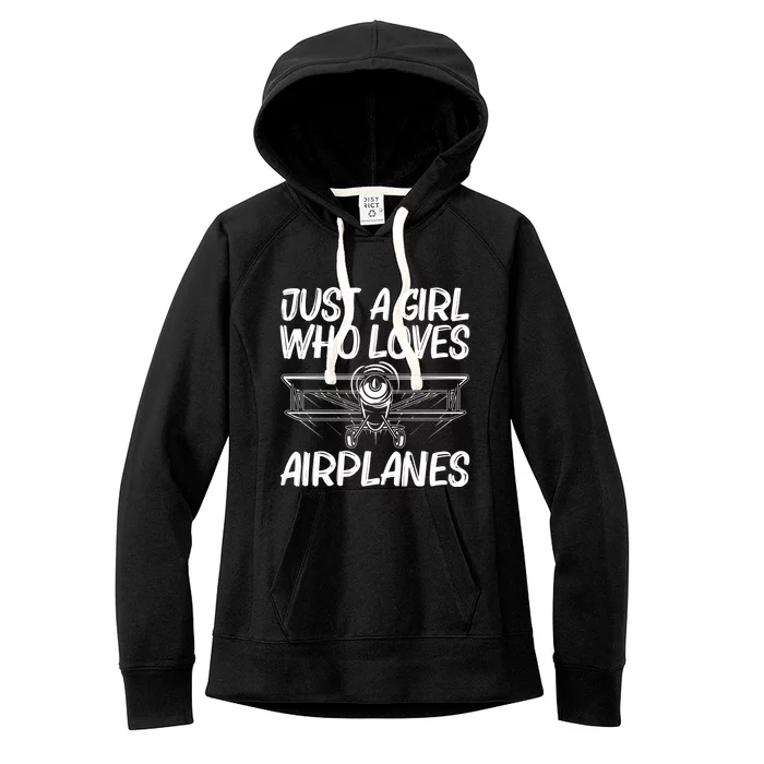 Cool Airplane Design Airplane Pilot Aviation Gift Women's Fleece Hoodie