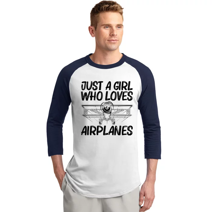 Cool Airplane Design Airplane Pilot Aviation Gift Baseball Sleeve Shirt