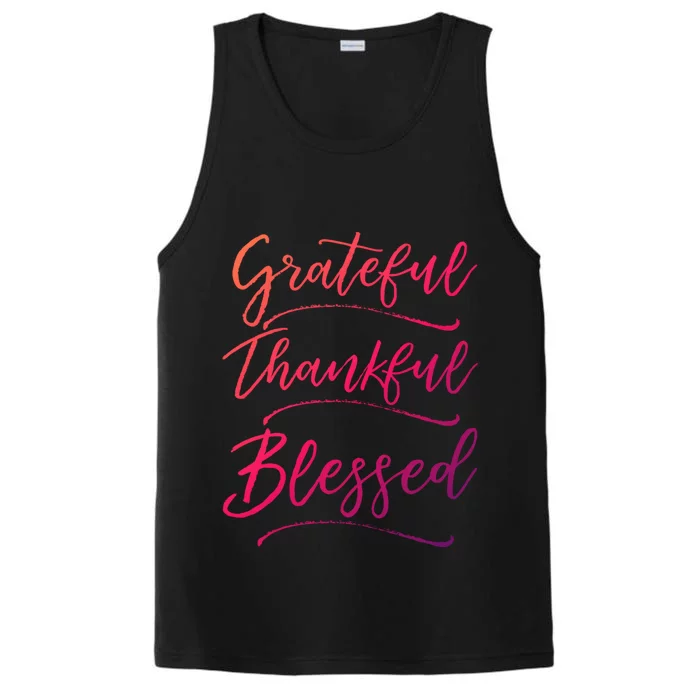 Christian Art Design Jesus Gift Grateful Thankful Blessed Gift Performance Tank