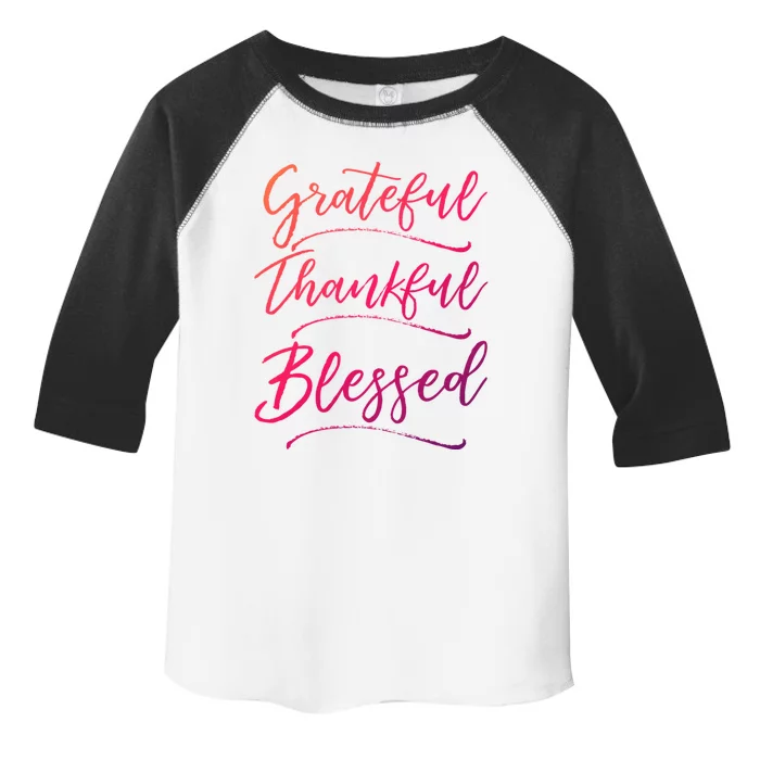 Christian Art Design Jesus Gift Grateful Thankful Blessed Gift Toddler Fine Jersey T-Shirt