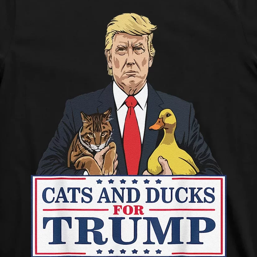 Cats And Ducks For Trump 2024 Kittens And Ducks For Trump Gift T-Shirt