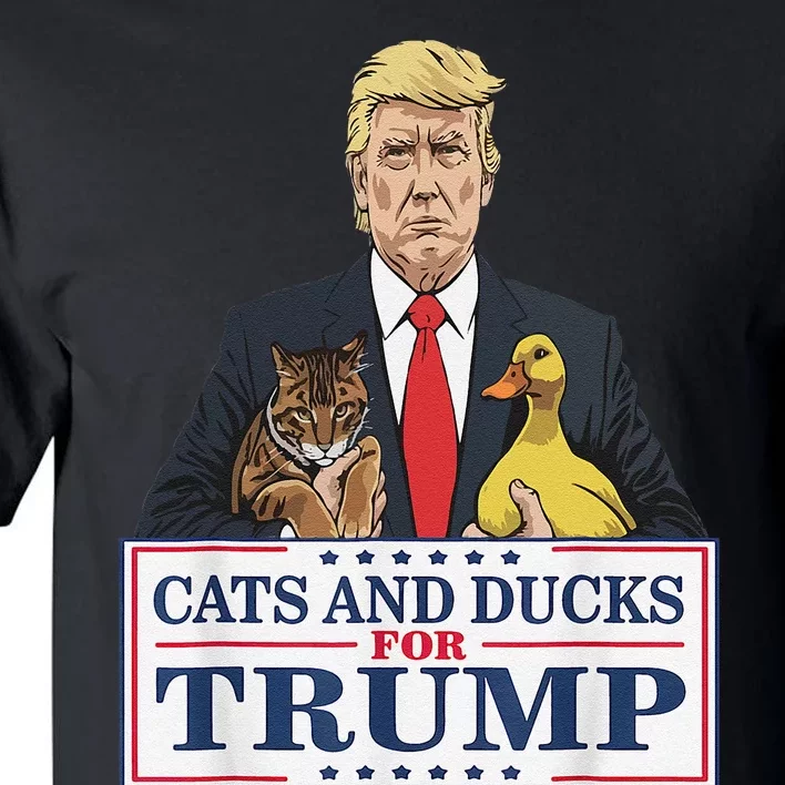 Cats And Ducks For Trump 2024 Kittens And Ducks For Trump Gift Tall T-Shirt