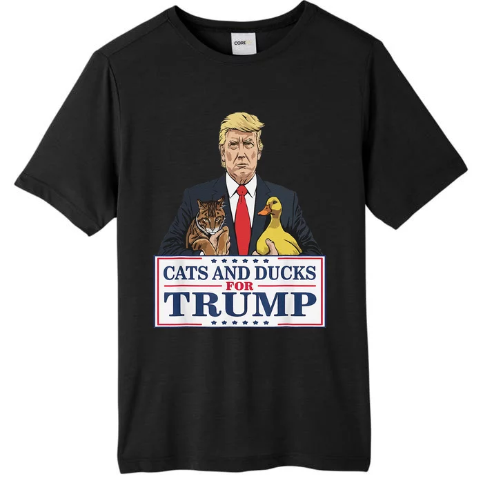 Cats And Ducks For Trump 2024 Kittens And Ducks For Trump Gift ChromaSoft Performance T-Shirt