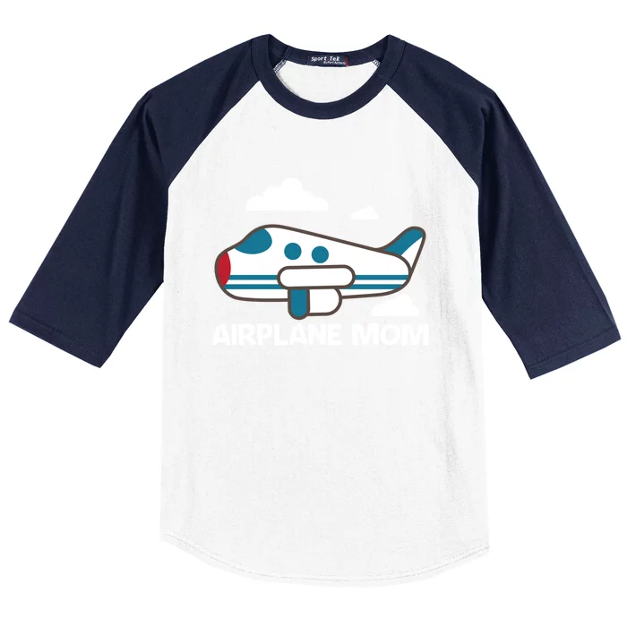 Cool Airplane Design For Mom Mother Aviation Plane Lovers Gift Baseball Sleeve Shirt