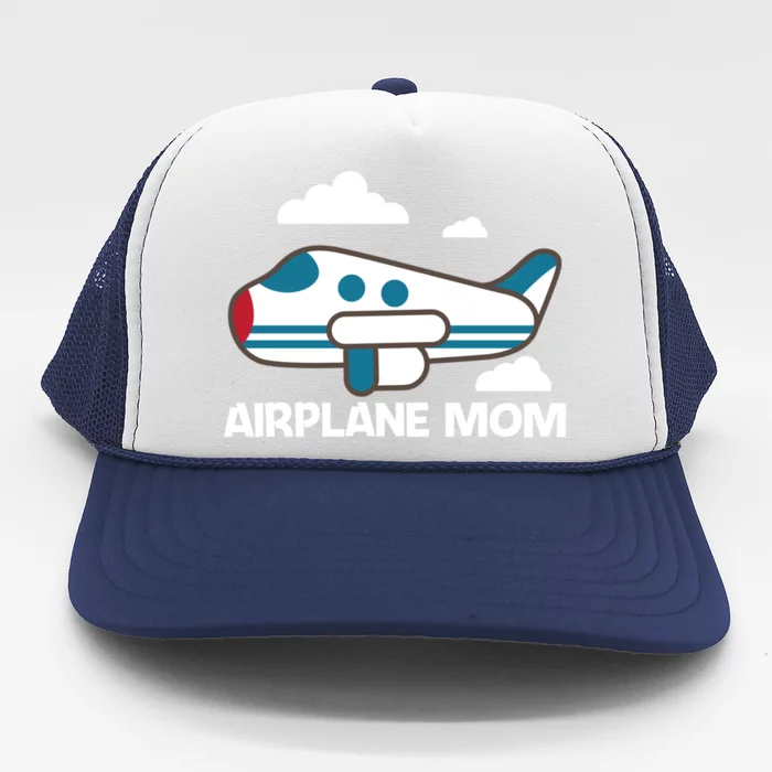 Cool Airplane Design For Mom Mother Aviation Plane Lovers Gift Trucker Hat