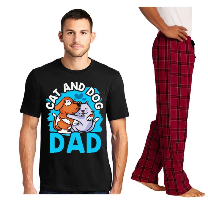 Cat And Dog Dad Cats Lover Dogs Father Daddy Papa Fathers Pajama Set